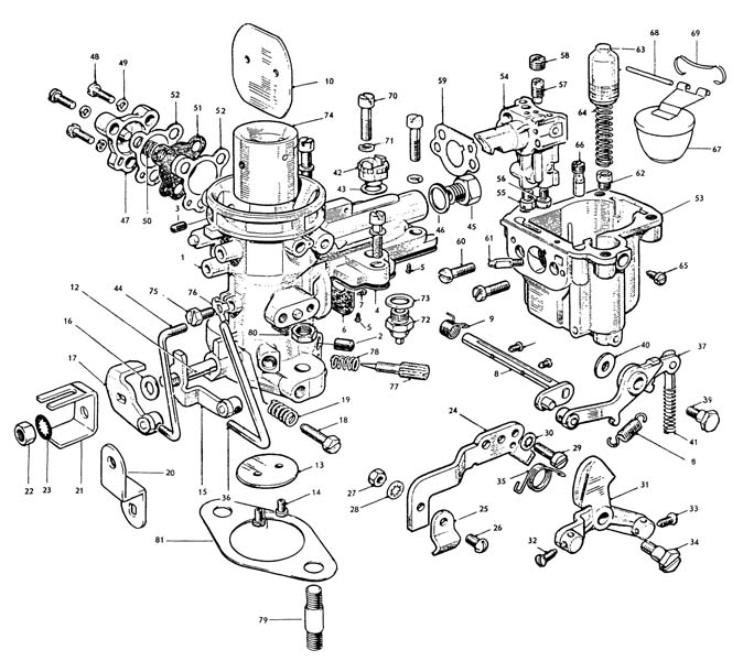 Carburetor B16A Zenith VN34 1957 61 VP Autoparts