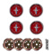 Center cap S/S wheel  64-66 red (set/4)