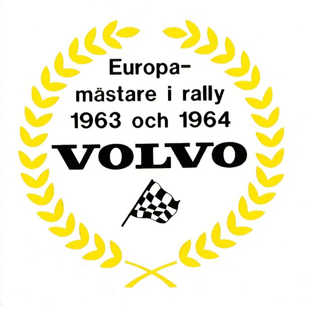 Dekal Europamstare i rally 63-64 i gruppen Volvo / PV/Duett / vrigt / Dekaler / Dekaler 544/210 hos VP Autoparts AB (120)