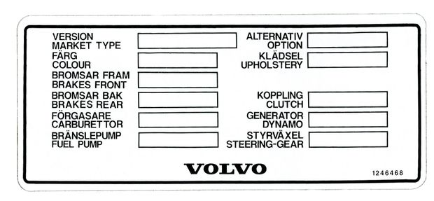 Dekal typ 240/260/262 vit i gruppen Volvo / 240/260 / vrigt / Dekaler / Dekaler 240/260 hos VP Autoparts AB (156)