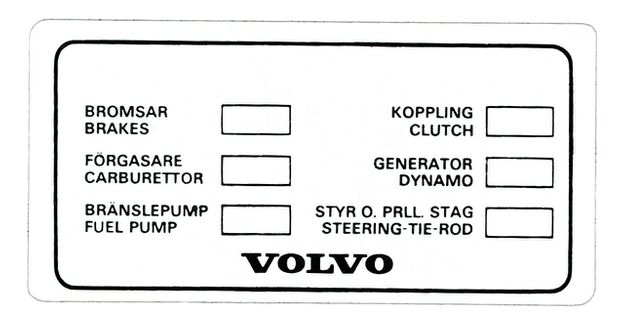 Decal 164 export -1975 in the group Volvo / 140/164 / Miscellaneous / Decals / Decals 164 at VP Autoparts AB (160)