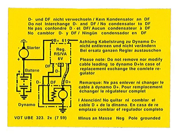 Decal charging relay 6V in the group Volvo / Amazon / Electrical components / Generator DC / Mounting generator B16 at VP Autoparts AB (180)