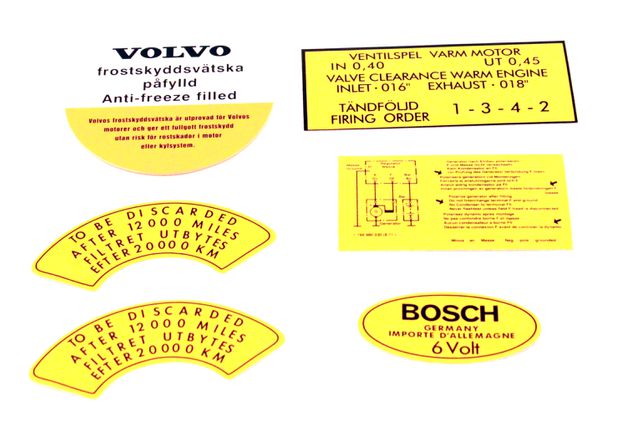 Decal kit B16B in the group Volvo / Amazon / Electrical components / Ignition system / Ignition coil, spark plugs, cables B16 at VP Autoparts AB (182)
