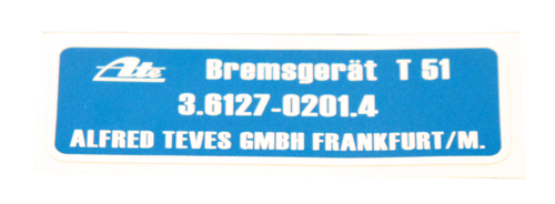 Decal ATE Bremsgert in the group Volvo / 140/164 / Miscellaneous / Decals / Decals 164 at VP Autoparts AB (195)