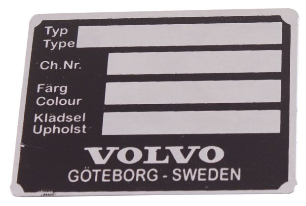 Identification plate PV/Amazon/P1800 in the group Volvo / PV/Duett / Miscellaneous / Decals / Decals 544/210 at VP Autoparts AB (198)