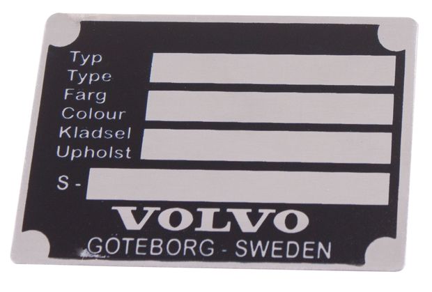 Identification plate 210/120/P18/140/164 in the group Volvo / PV/Duett / Miscellaneous / Decals / Decals 544/210 at VP Autoparts AB (199)