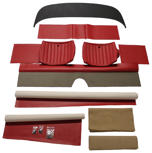 Rear seat kit P1800 61-62 red in the group Volvo / P1800 / Interior / Upholstery Jensen / Upholstery code #303-213 vinyl 1961-62 at VP Autoparts AB (277302)