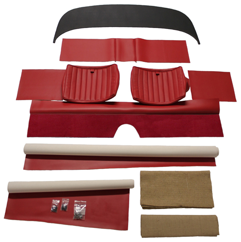 Rear seat kit P1800 1963 red in the group Volvo / P1800 / Interior / Upholstery Jensen / Upholstery code #305-218 1963 at VP Autoparts AB (277304)