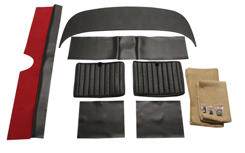 Rear seat kit P1800 1963 black in the group Volvo / P1800 / Interior / Upholstery Jensen / Upholstery code #306-219 1963 at VP Autoparts AB (277305)