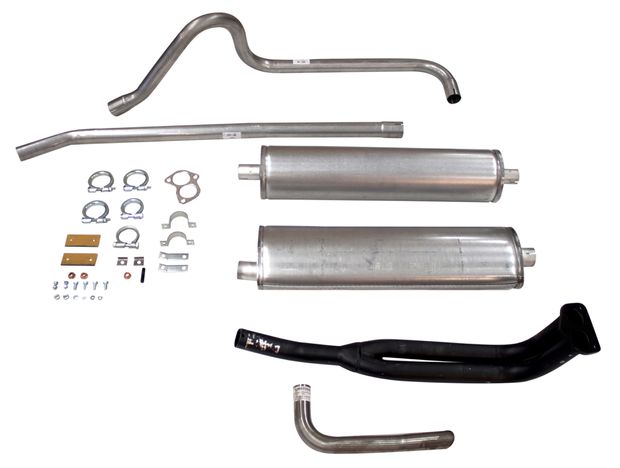 Exhaust system PV B18 w.double downpipe in the group Volvo / PV/Duett / Fuel/exhaust system / Exhaust system / Exhaust system 544 B18 1962-66 at VP Autoparts AB (290032)