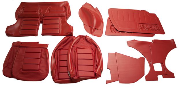 Upholstery set 1800 ES bright red in the group Volvo / P1800 / Interior / Upholstery 1800ES / Upholstery P1800 red 1973 special at VP Autoparts AB (462890-RED)
