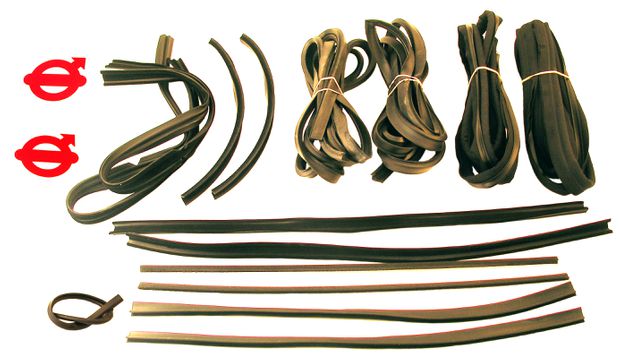 Door seal kit 120 2d 69- with windlace in the group Volvo / Amazon / Body / Window glass/rubber seals / Rubber kits and guide channels 2d/4d at VP Autoparts AB (506)