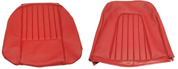 Cover Front seat P1800 1963 red leather in the group Volvo / P1800 / Interior / Upholstery Jensen / Upholstery code #305-218 1963 at VP Autoparts AB (668052-84)