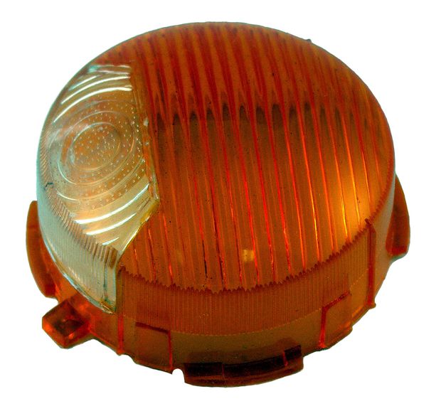 Flasher lens 1800 amber/white in the group Volvo / P1800 / Electrical components / Flasher / Flasher P1800 1961-73 at VP Autoparts AB (668196)