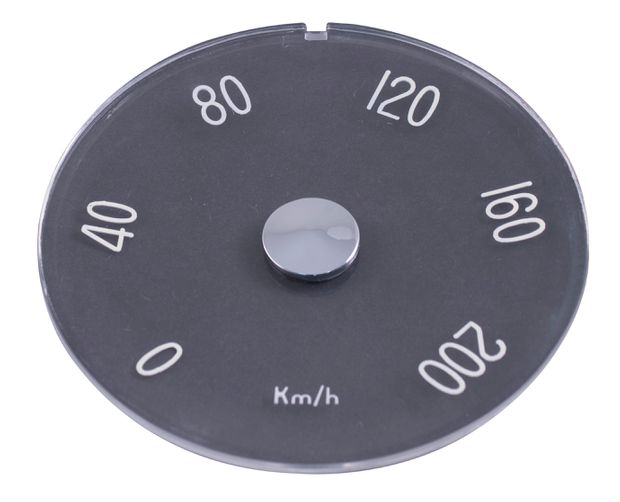 Dial glass, speedometer P1800 (Km/h)-69 in the group Volvo / P1800 / Electrical components / Instrument / Instrument B18 at VP Autoparts AB (673439-DIAL)