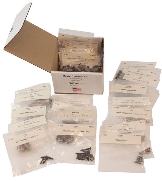 Interior fastener master kit 67 CP, STD in the group Ford/Mercury / Ford Mustang 65-73 / Interior / Hardware interior / Interior hardware 67-68 at VP Autoparts AB (67Z-65A)