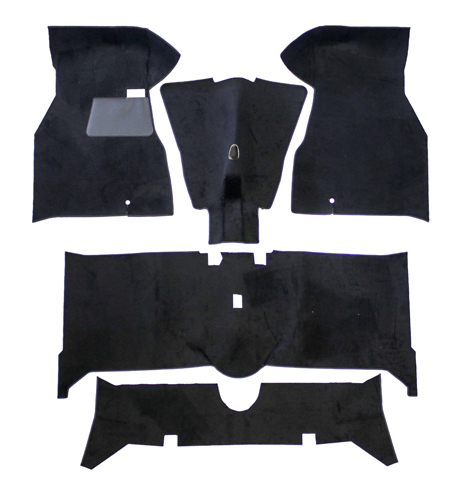 Carpet kit Volvo 140 1972 black textile in the group  at VP Autoparts AB (693930)