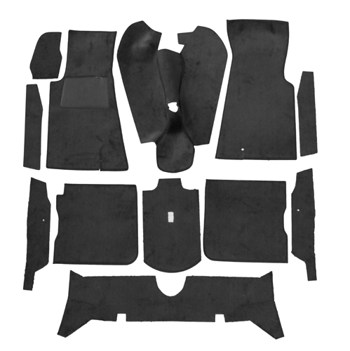 Carpet kit Volvo 164 black chassis in the group Volvo / 140/164 / Interior / Mats/carpets / Mats/carpets 164 at VP Autoparts AB (693950)