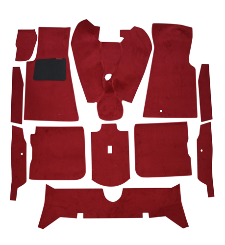 Carpet kit Volvo 164 red, chassis -50000 in the group Volvo / 140/164 / Interior / Mats/carpets / Mats/carpets 164 at VP Autoparts AB (693951)