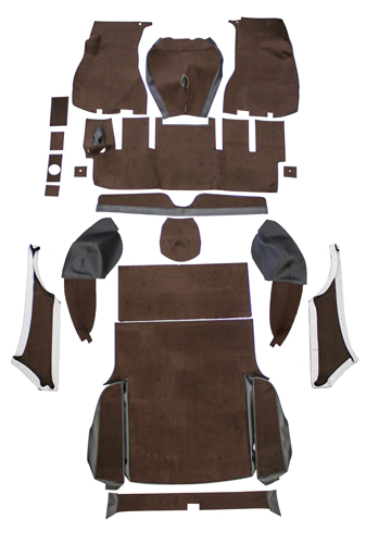 Carpet kit Volvo 1800ES brown/black in the group  at VP Autoparts AB (696017-03)