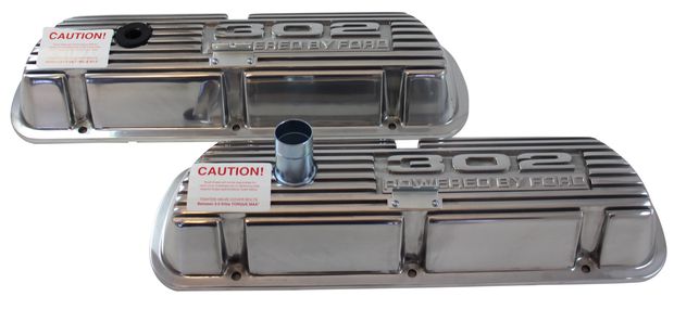 Valve cover 302 polished aluminium in the group Ford/Mercury / Engines Ford/Mercury / Ford 351W / Cylinder head Ford 351W at VP Autoparts AB (6A582-302P)