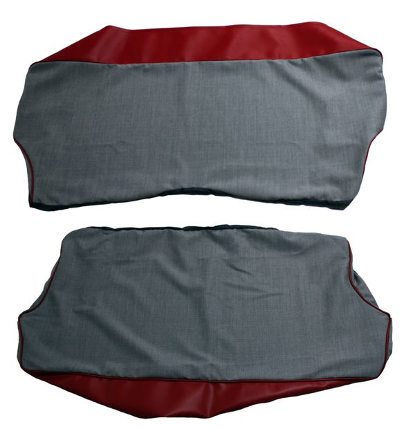 Cover Rear seat 544A 58-60 red/grey Alt. in the group Volvo / PV/Duett / Interior / Upholstery 544 / Upholstery 544 code 21-140 1958-60 at VP Autoparts AB (98140-41)