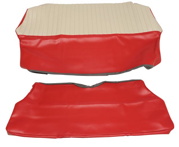 Cover Rear seat 544 58-60 red/beige Alt1 in the group Volvo / PV/Duett / Interior / Upholstery 544 / Upholstery 544 code 25-144 1958-60 at VP Autoparts AB (98184-85)