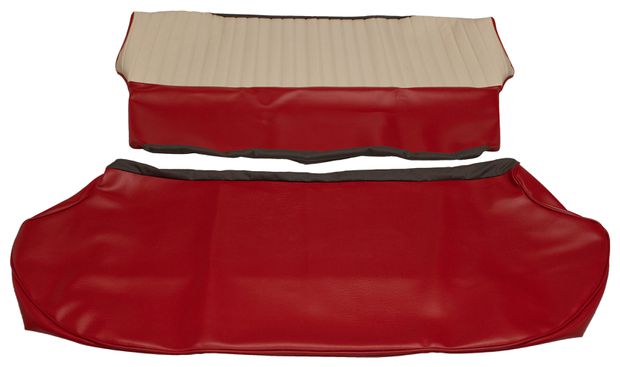 Cover Rear seat 120 4d 59-60 US redbeige in the group Volvo / Amazon / Interior / Upholstery 120/130 / Upholstery Amazon code 17-115 1959-60 at VP Autoparts AB (98583-84)