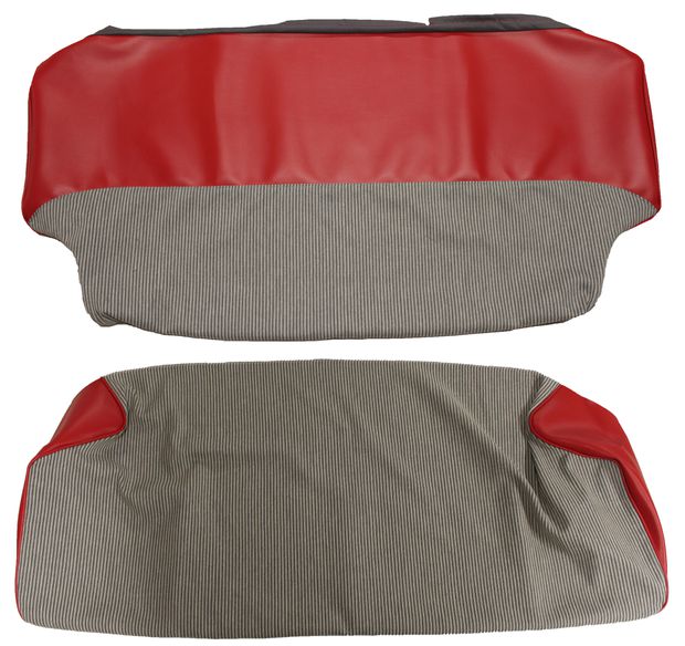 Cover Rear seat  Duett 58-60 red/grey in the group Volvo / PV/Duett / Interior / Upholstery 445 / Upholstery 445 code 215-153 1958-60 at VP Autoparts AB (98702-03)
