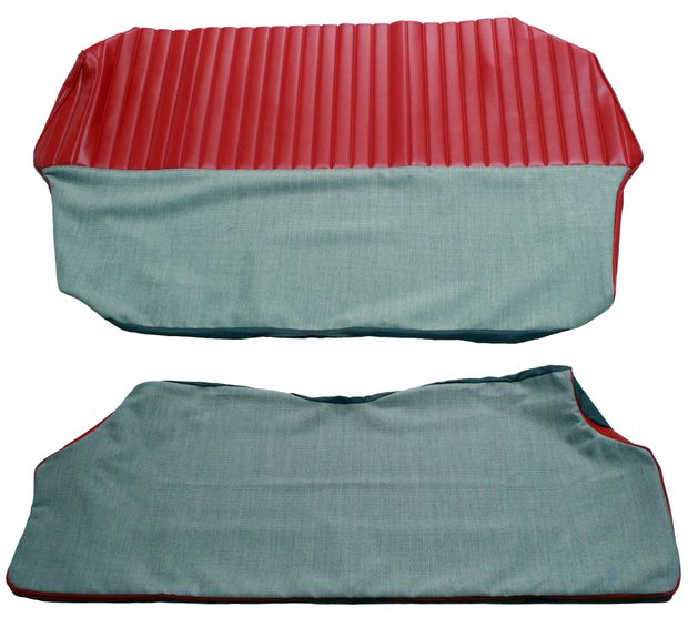 Cover Rear seat 544 58-60 red/grey Alt.2 in the group Volvo / PV/Duett / Interior / Upholstery 544 / Upholstery 544 code 23-142 1958-60 at VP Autoparts AB (98783-84)