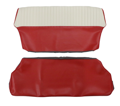 Cover Rear seat 544 58-60 red/beige Alt. in the group Volvo / PV/Duett / Interior / Upholstery 544 / Upholstery 544 code 25-144 1958-60 at VP Autoparts AB (98787-88)