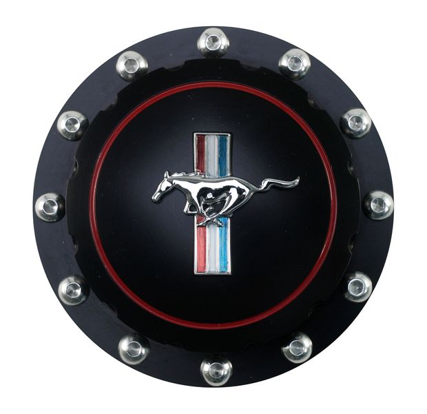 Fuel Cap Mu 65-73 Black Billet Horse in the group Ford/Mercury / Ford Mustang 65-73 / Fuel system / Filler cap Mustang at VP Autoparts AB (B-9030-H-BK)