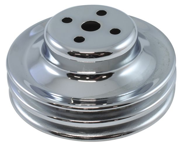 Pulley water pump 289 2-groove chrome in the group Ford/Mercury / Ford Mustang 65-73 / Cooling system / Fan, fan shroud Mustang 65-73 at VP Autoparts AB (C5AZ-8509-2C)