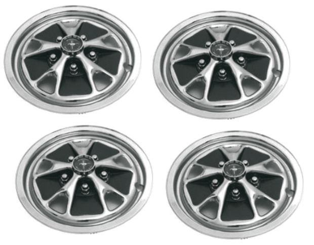Styled steel plastic hub cap set in the group Ford/Mercury / Ford Mustang 65-73 / Wheels/tires / Hub caps Mustang at VP Autoparts AB (C5ZZ-1007-HCS)