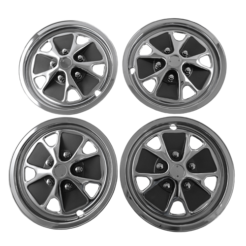 Styled steel plastic hub cap set in the group Ford/Mercury / Ford Mustang 65-73 / Wheels/tires / Hub caps Mustang at VP Autoparts AB (C5ZZ-1007-HCS)