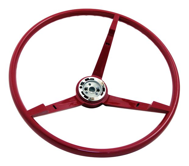 Steering wheel 65 red in the group Ford/Mercury / Ford Mustang 65-73 / Steering/suspension / Steering wheel column / Steering wheel Mustang 65-73 at VP Autoparts AB (C5ZZ-3600-BR)