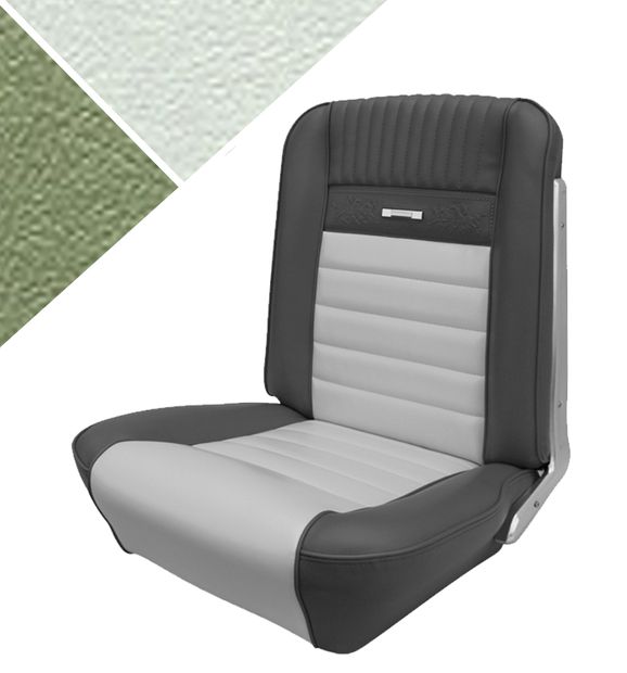 Upholstery  65-6 FB I-gold/white DLX in the group Ford/Mercury / Ford Mustang 65-73 / Interior / Upholstery front/rear seat / Upholstery Mustang 65-66 Pony at VP Autoparts AB (C5ZZ-6362900-IGD)