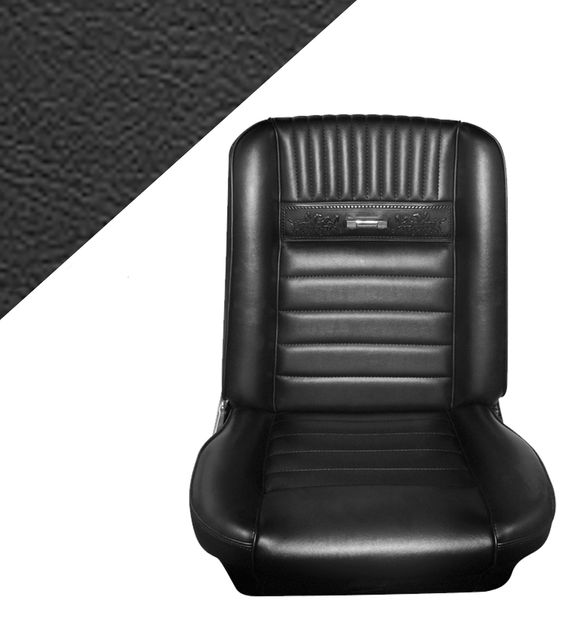 Upholstery Mustang 65-66 CP DLX black in the group Ford/Mercury / Ford Mustang 65-73 / Interior / Upholstery front/rear seat / Upholstery Mustang 65-66 Pony at VP Autoparts AB (C5ZZ-6562900-BKD)