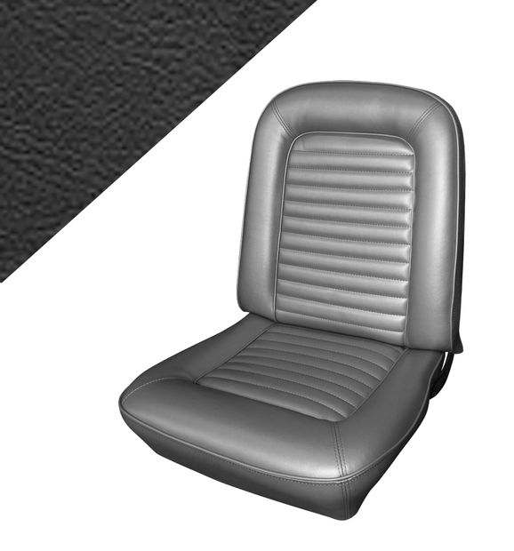 Upholstery fronts only 65 std black in the group Ford/Mercury / Ford Mustang 65-73 / Interior / Upholstery front/rear seat / Upholstery Mustang 65 Std at VP Autoparts AB (C5ZZ-6562900-BKF)