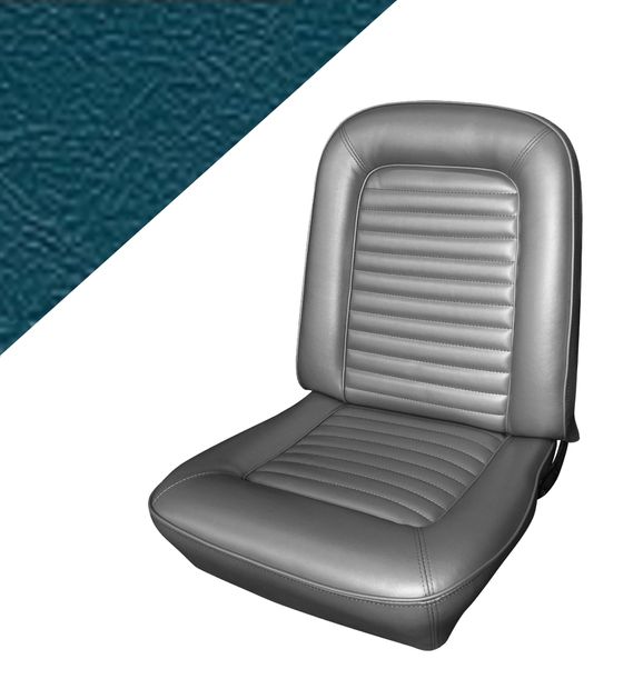 Upholstery Fronts 65 STD Buckets Blue in the group Ford/Mercury / Ford Mustang 65-73 / Interior / Upholstery front/rear seat / Upholstery Mustang 65 Std at VP Autoparts AB (C5ZZ-6562900-BLF)
