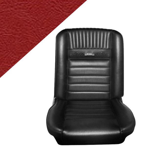 Upholstery Must.65 DLX red FRONT in the group Ford/Mercury / Ford Mustang 65-73 / Interior / Upholstery front/rear seat / Upholstery Mustang 65-66 Pony at VP Autoparts AB (C5ZZ-6562900-RDDF)