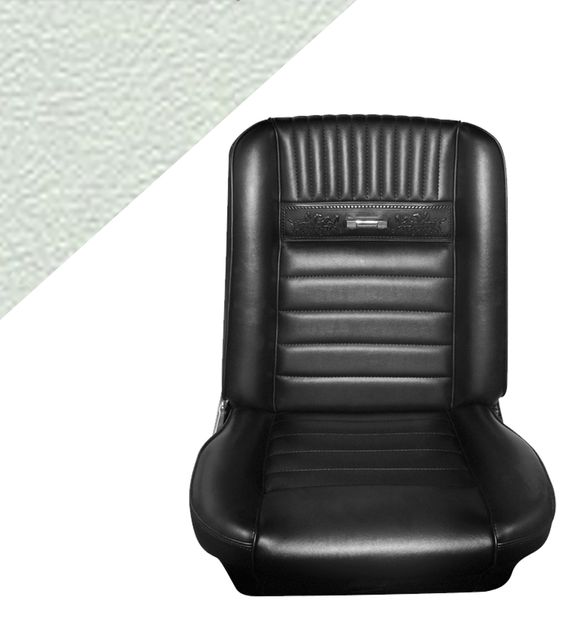 Upholstery Mustang 65-66 CP DLX white in the group Ford/Mercury / Ford Mustang 65-73 / Interior / Upholstery front/rear seat / Upholstery Mustang 65-66 Pony at VP Autoparts AB (C5ZZ-6562900-WTD)