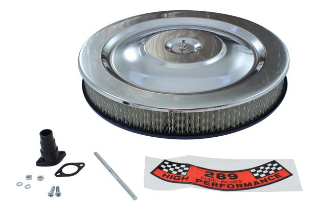 Air filter V8 chrome/blue economy in the group Ford/Mercury / Ford Mustang 65-73 / Fuel system / Air cleaner / Air cleaners at VP Autoparts AB (C5ZZ-9600-W)