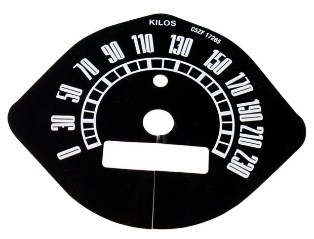 Decal Speedometer 230 km/h 1966 in the group Ford/Mercury / Ford Mustang 65-73 / Stripe kits/decals / Decals / Speedometer overlays at VP Autoparts AB (C6DF-17265-KMV8)