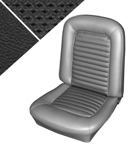 Upholstery fronts only Must.66 STD Black in the group Ford/Mercury / Ford Mustang 65-73 / Interior / Upholstery front/rear seat / Upholstery Mustang 66 Std at VP Autoparts AB (C6ZZ-6562900-BKF)