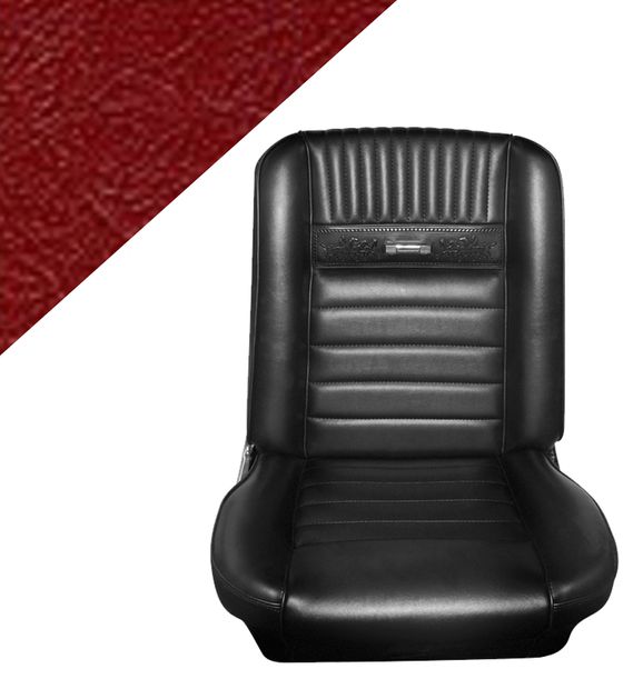 Upholstery Mustang 66 CP dlx dark red in the group Ford/Mercury / Ford Mustang 65-73 / Interior / Upholstery front/rear seat / Upholstery Mustang 65-66 Pony at VP Autoparts AB (C6ZZ-6562900-DRD)