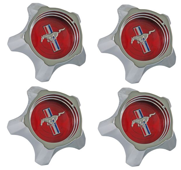 Center cap kit Ford 1967 Red Hub caps Mustang Wheels/tires