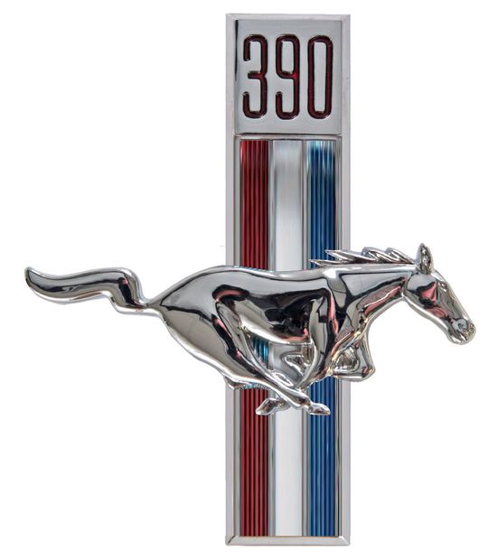 Emblem Fender Pony 390 67-68 RH in the group Ford/Mercury / Ford Mustang 65-73 / Body / Emblem / Emblem Mustang 67-68 at VP Autoparts AB (C7ZZ-16228-D)