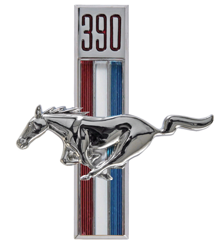 Emblem SFender Pony 390 67-68 LH in the group Ford/Mercury / Ford Mustang 65-73 / Body / Emblem / Emblem Mustang 67-68 at VP Autoparts AB (C7ZZ-16229-D)