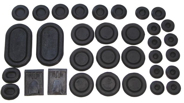 Rubber button kit 1967 (33pc) in the group Ford/Mercury / Ford Mustang 65-73 / Body / Rubber/weather stripping / Rubber gaskets Mustang 67-68 at VP Autoparts AB (C7ZZ-6511135-K)